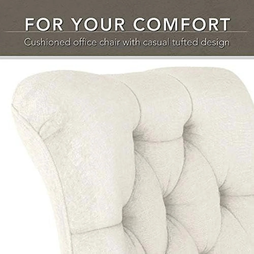 Light Gray Fabric Mid Back Tufted Office Chair Y1161
