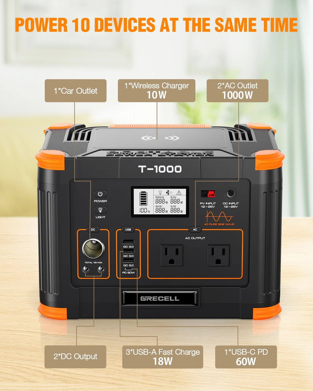 1000W 999Wh Portable Power Station Q9751