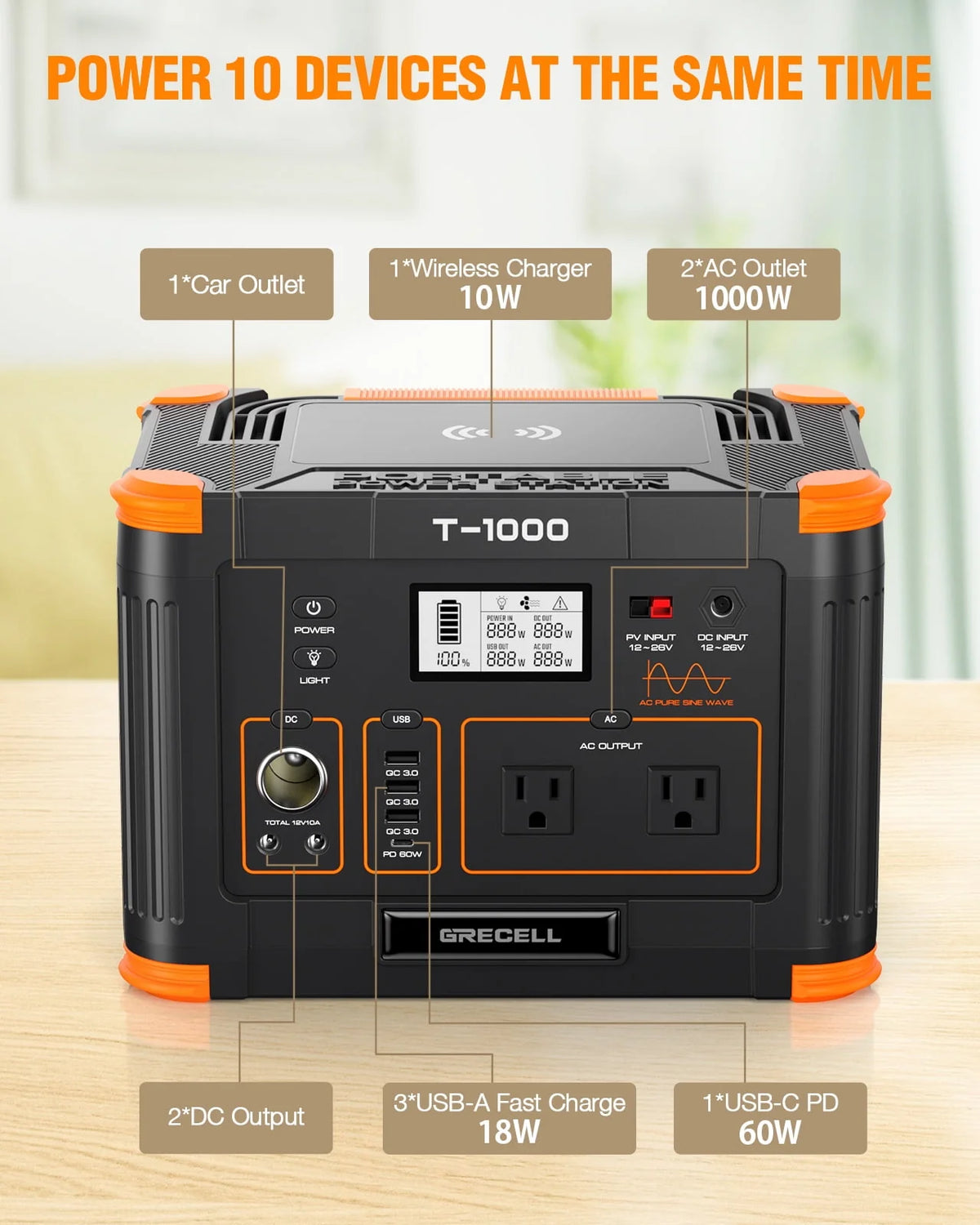 1000W 999Wh Portable Power Station Q9751