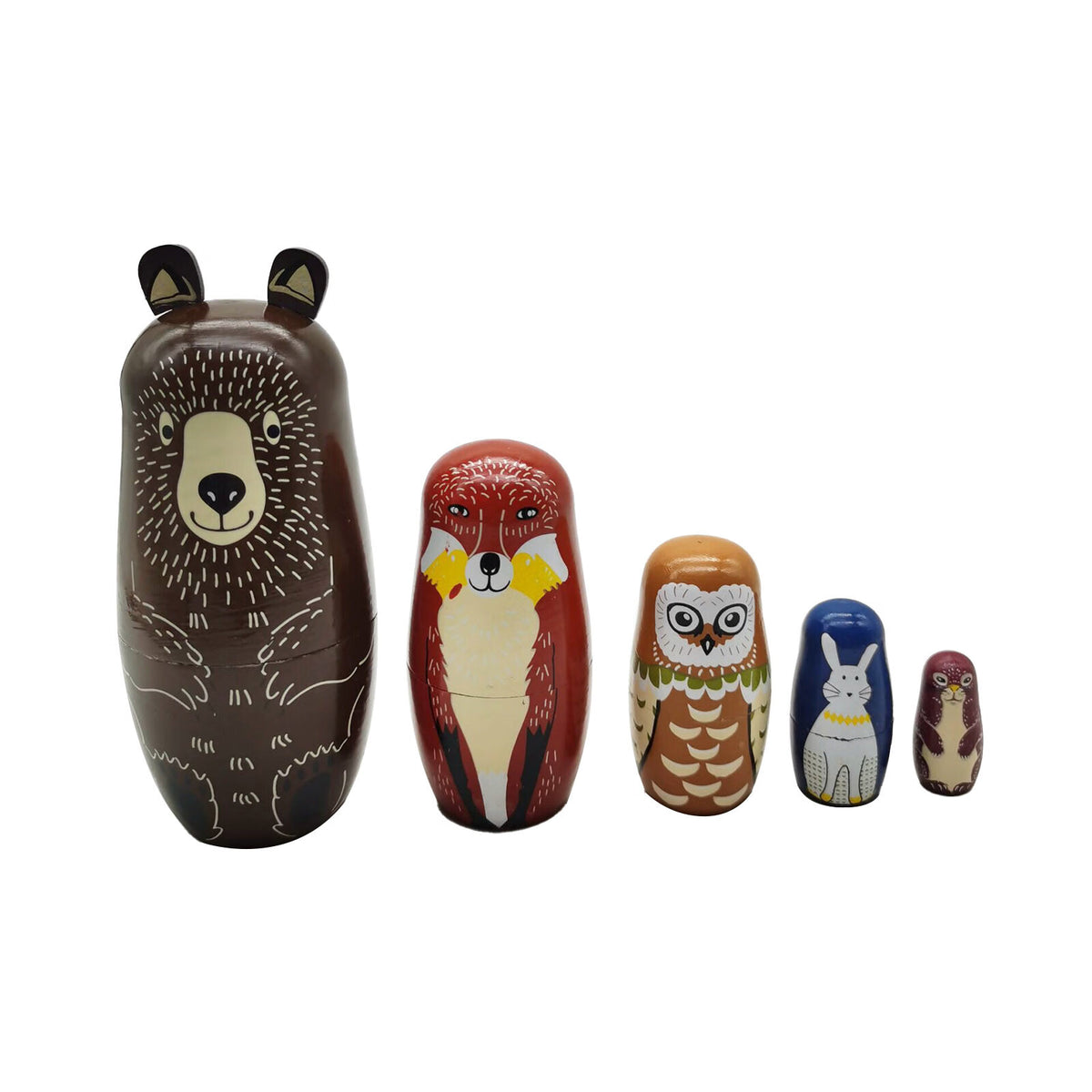 Pack Of 5 Wooden Matryoshka Toy S181963