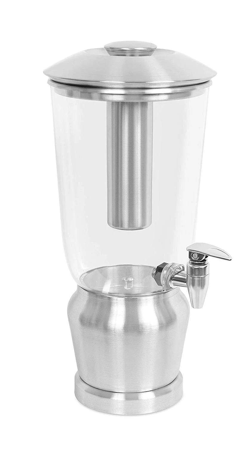 1.5 Gallon Stainless Steel Beverage Dispenser with Ice Container, Stand & Spigot A82966
