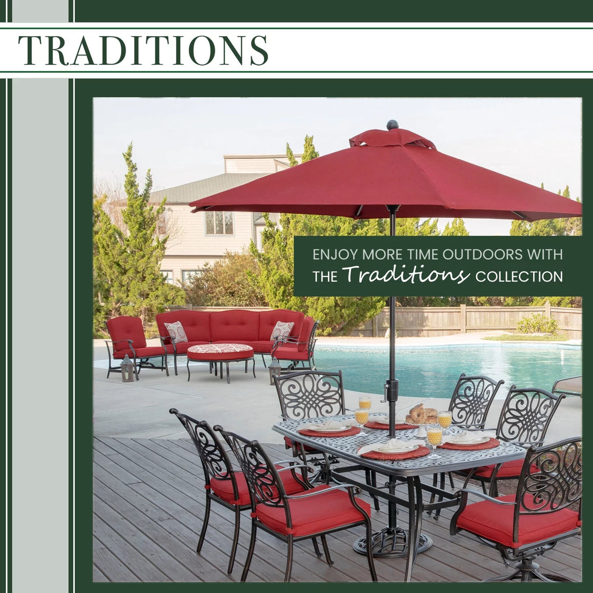 9 Pcs Aluminum Outdoor Dining Set with Glass-top Table J36397