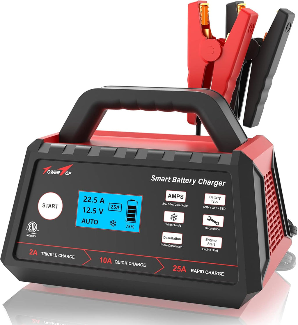 2/10/25Amp 12V Smart Battery Charger with Engine Start A7021