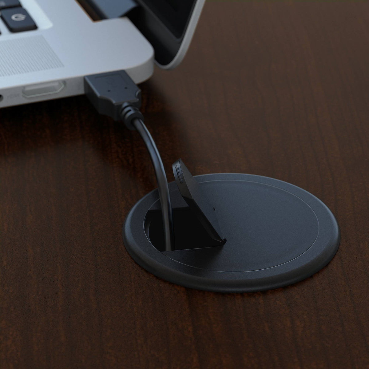 Mocha Cherry Office Desk with Pedestal K8562