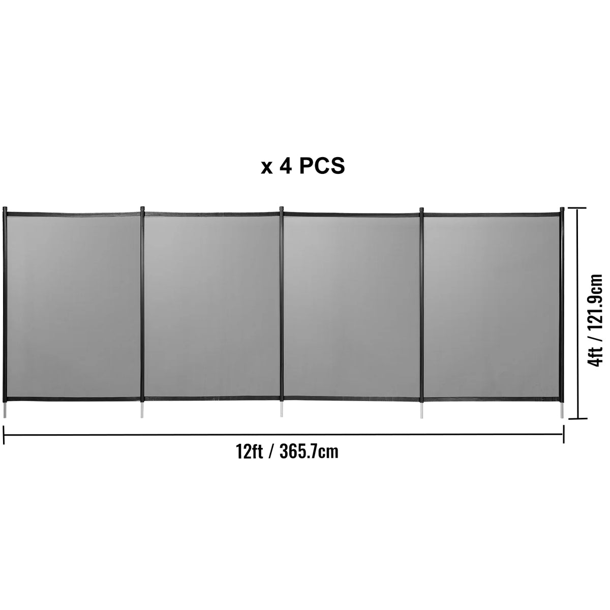 Black 4 x 48 ft Removable Pool Fence Mesh H89327