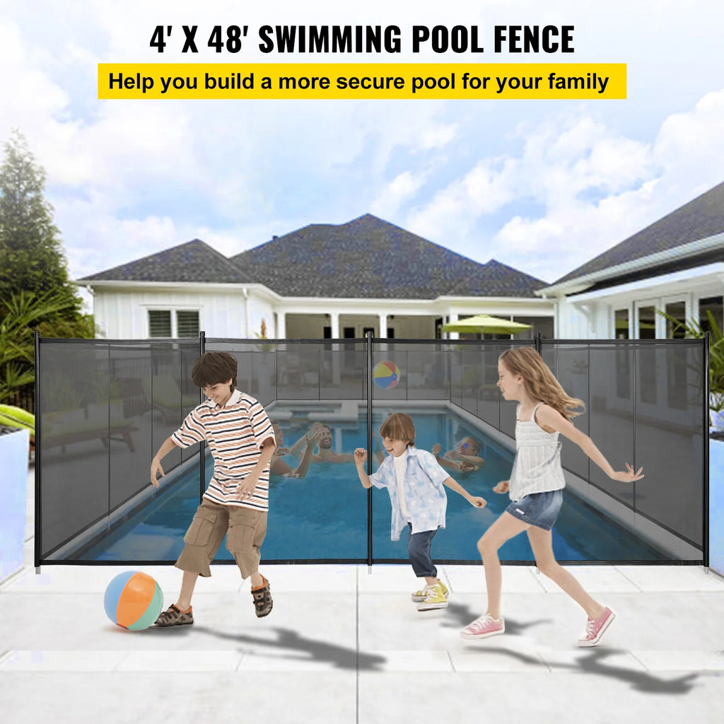 Black 4 x 48 ft Removable Pool Fence Mesh H89327