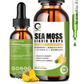 2000mg Sea Moss Drops with Black Elderberry, Burdock Root, Bromelain, Vitamin C and Zinc, 2 Fl.Oz Pineapple Flavor P7840
