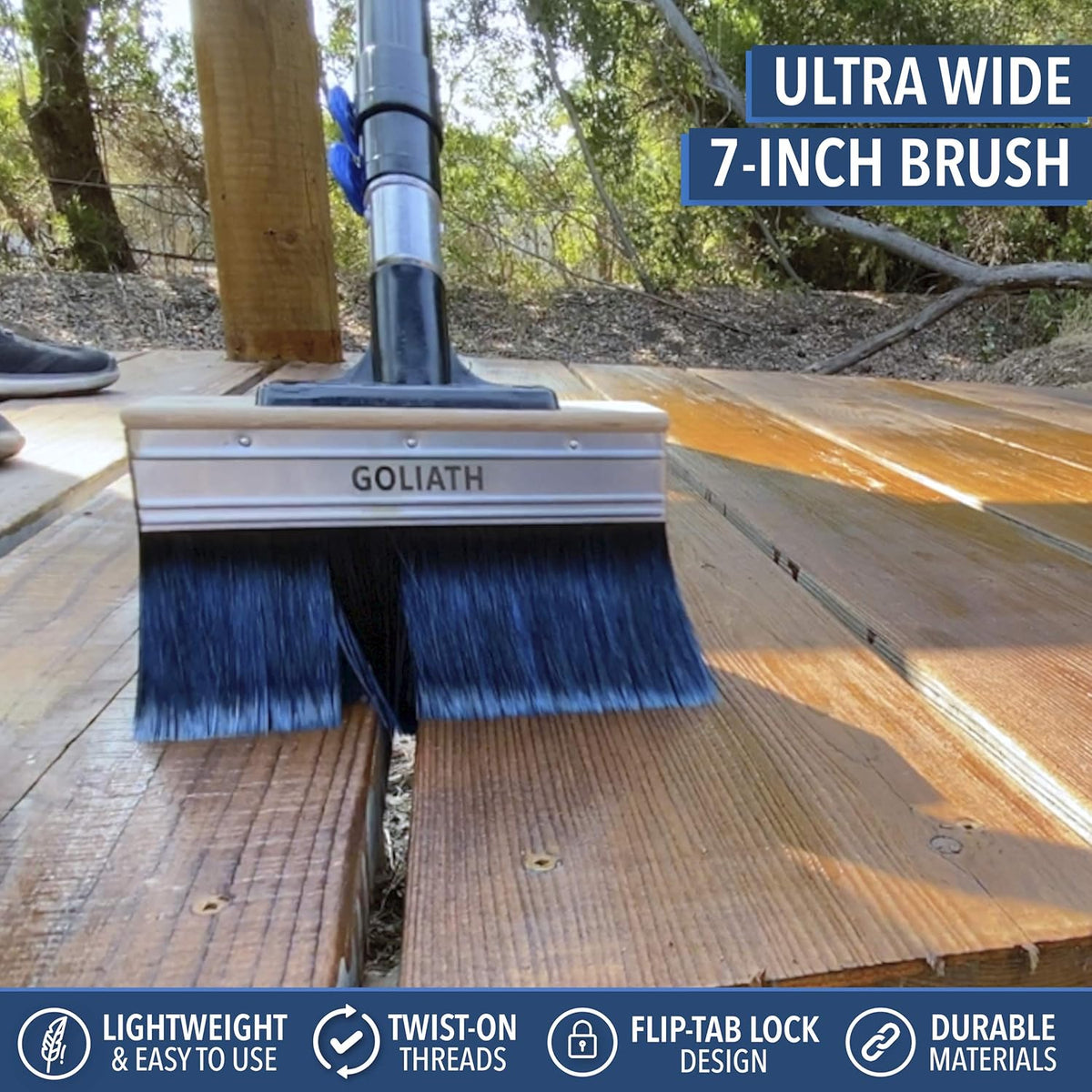 Deck Stain Brush & Extension Pole Combo, 7-Inch, Pack of 2 D401