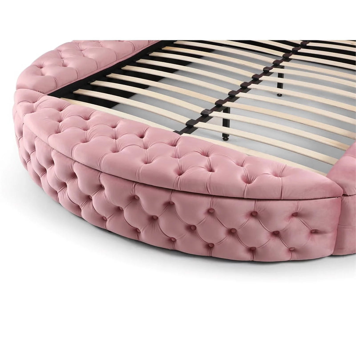 Pink Velvet Upholstered King Bed A909036