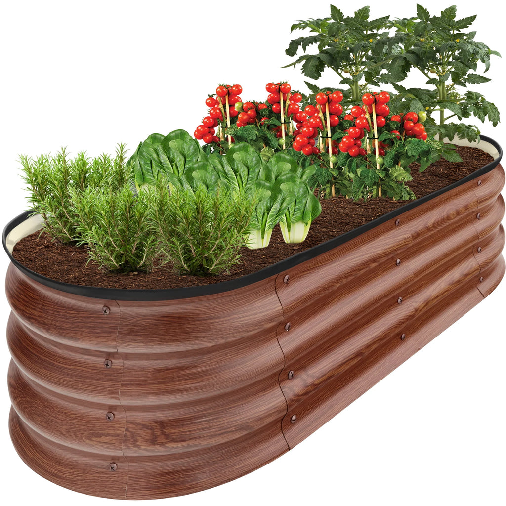 4x2x1ft Outdoor Raised Metal Oval Garden Bed K186822