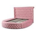 Pink Velvet Upholstered King Bed A909036