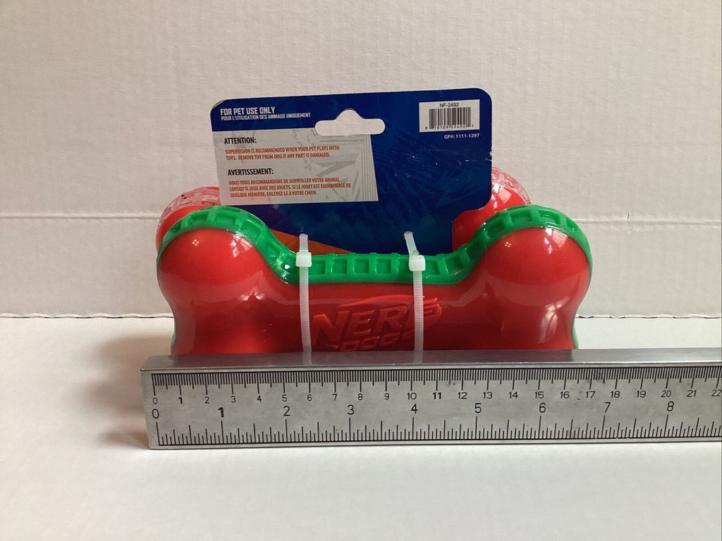 2-Pack Squeak Dog Toy Red/Green Q437