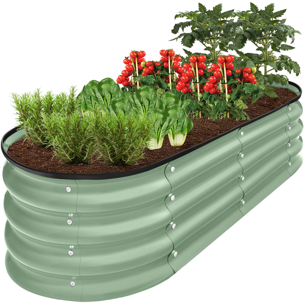 4x2x1ft Outdoor Raised Metal Oval Garden Bed K186822