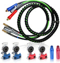 15 Feet 7 Way Semi Truck Trailer Electrical Cable ABS Wire & Air Hose Assembly with Aluminum Service Emergency Glad Hands G949