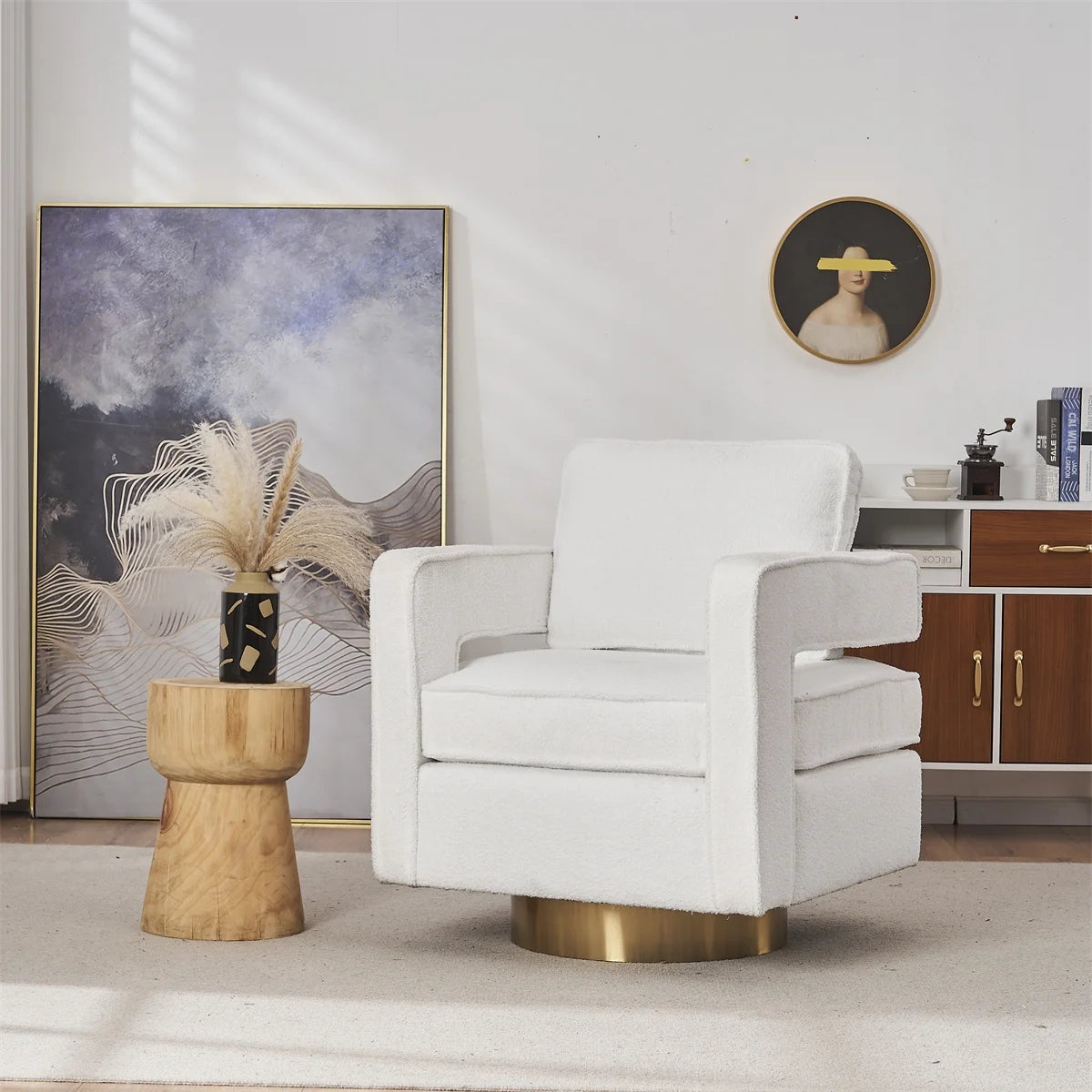 Modern Swivel Accent Barrel Chair G27285