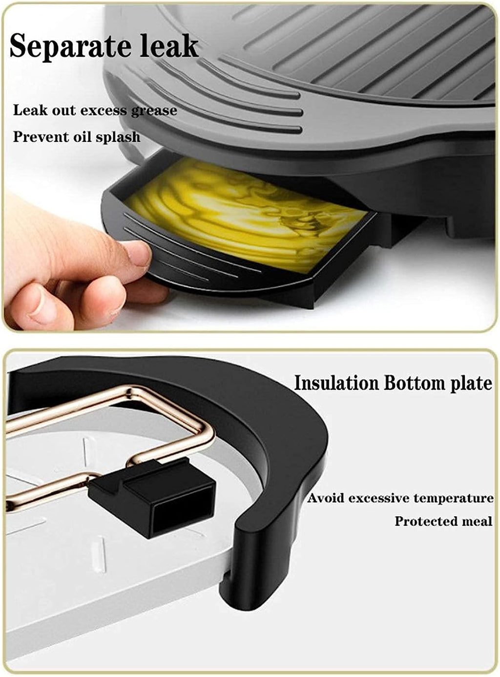 Black Electric Hot Pot and Smokeless BBQ Grill W146435