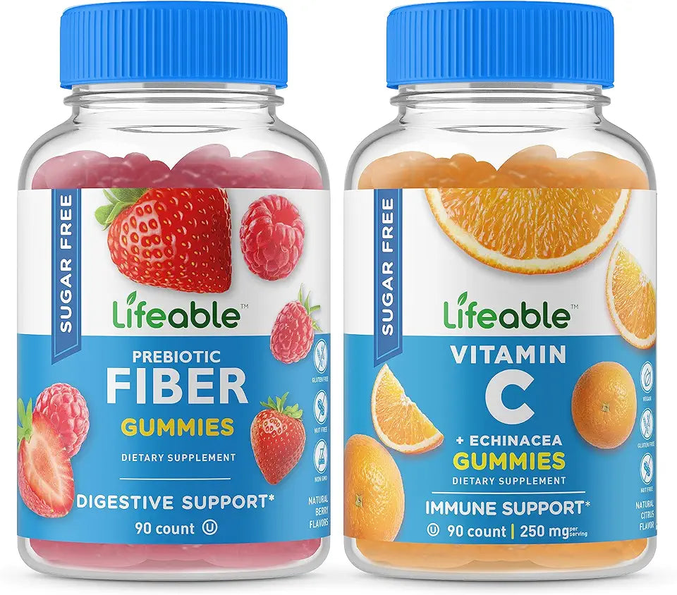 Sugar Free Prebiotic Fiber Vitamin C Gummies A89065