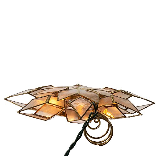 8.5-Inch Capiz Star Tree Topper with 10 Clear Lights D116437