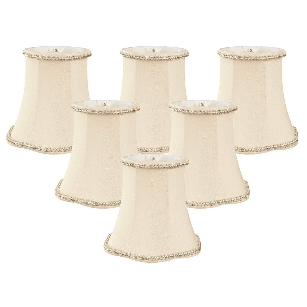 Beige Shantung Bell Candelabra Shade (Set of 6) I814416