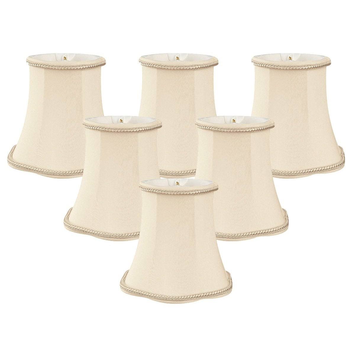 Beige Shantung Bell Candelabra Shade (Set of 6) I814416
