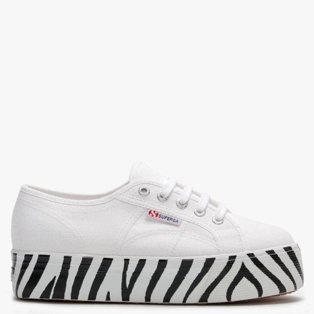 White Canvas Flatform Trainers L297