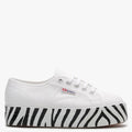 White Canvas Flatform Trainers L297