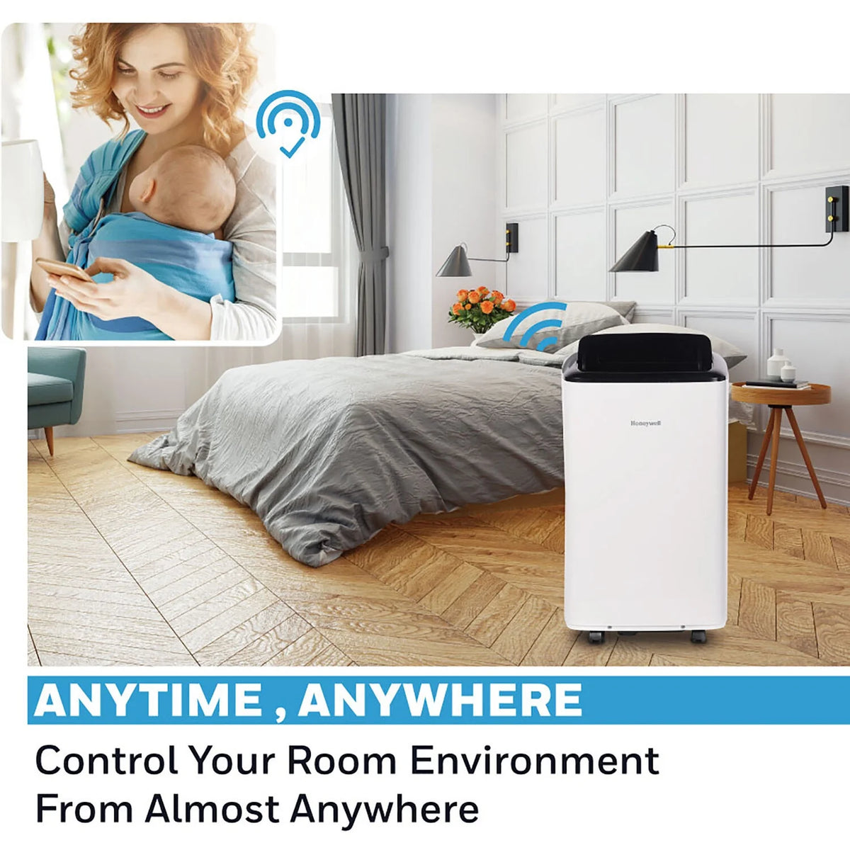 6500 BTU Portable Air Conditioner & Dehumidifier with Wifi, White D715