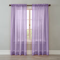 Lilac Crushed Voile Rod-Pocket Window Curtain P85777