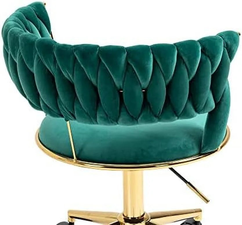 Velvet Swivel Office Chair with Gold Base Q805771