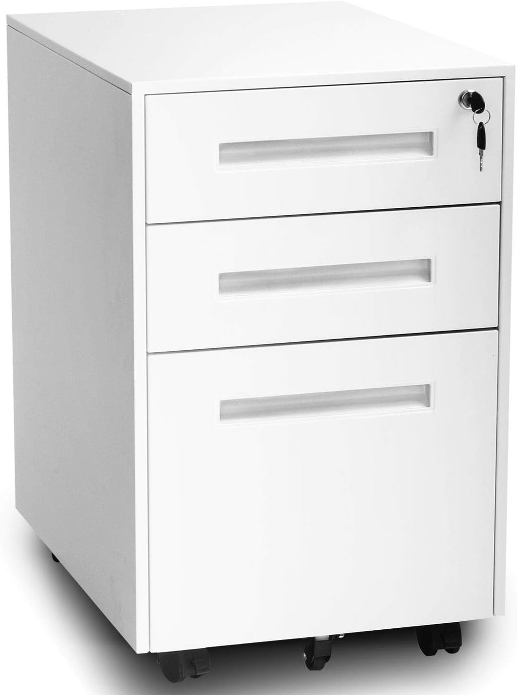 Black 3 Drawer Metal Rolling Vertical File Cabinet C11423