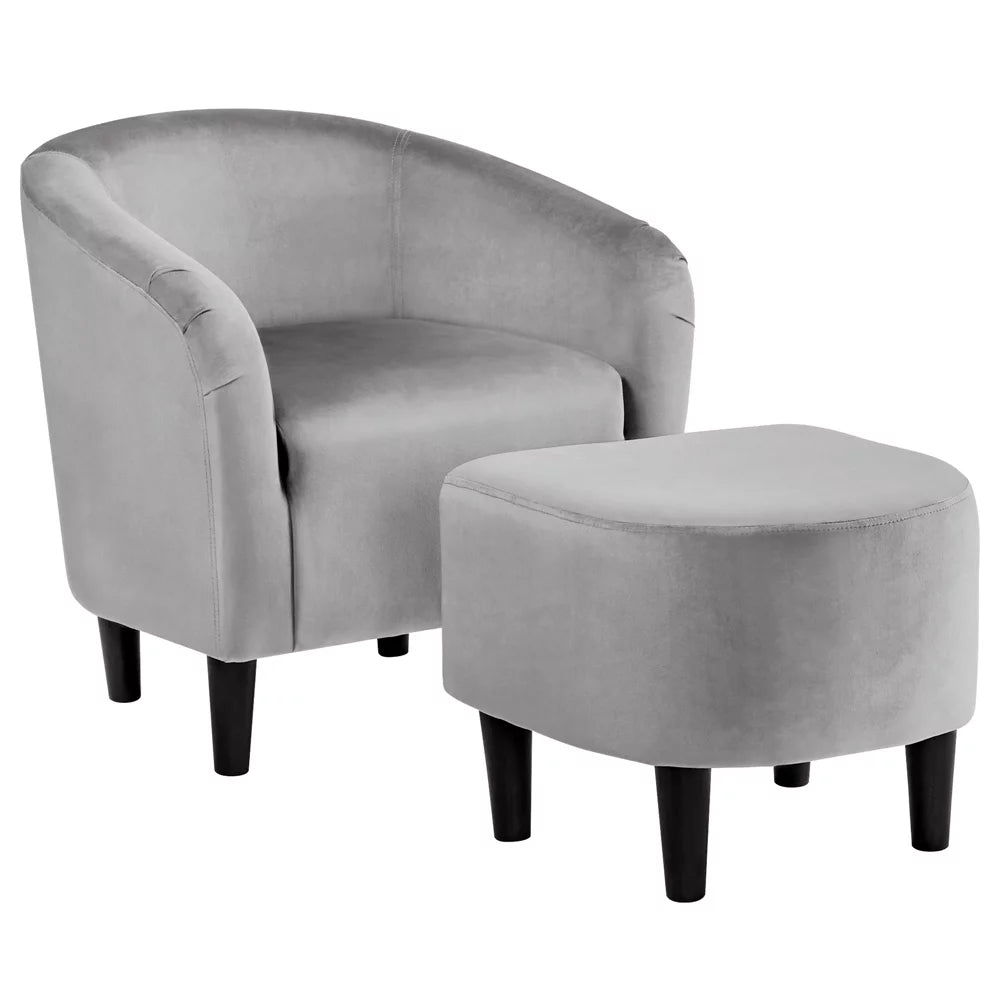 Gray Club Chair and Ottoman Set A502820
