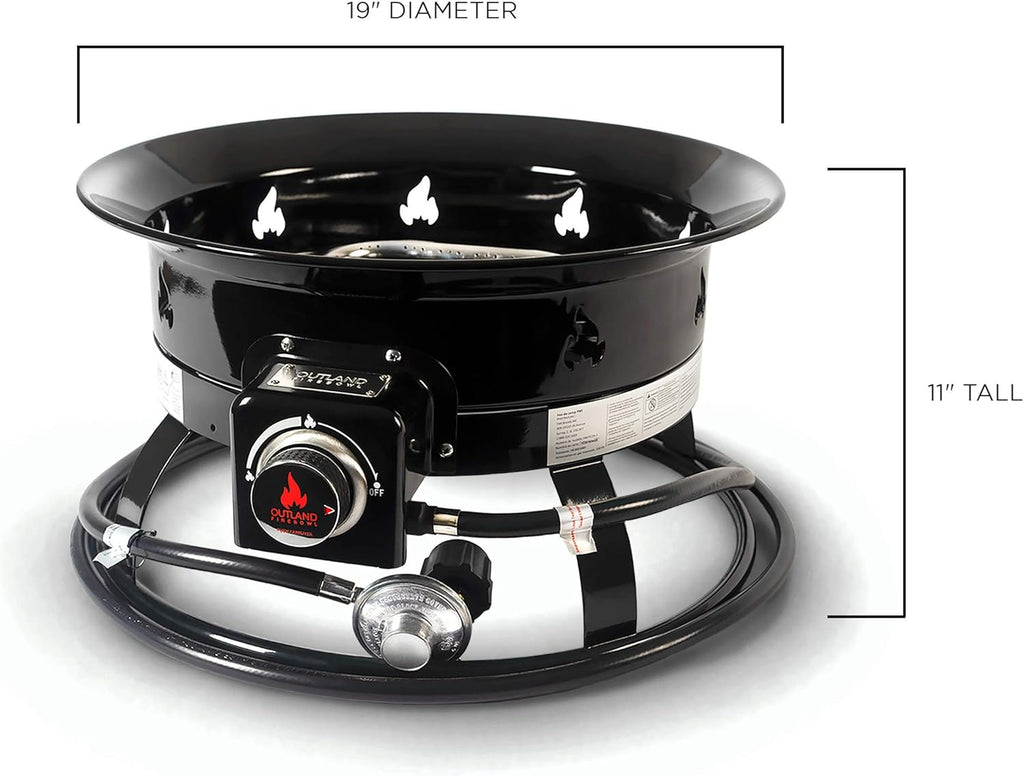 19-Inch Diameter Portable Propane Gas Fire Pit with Cover & Carry Kit V75162