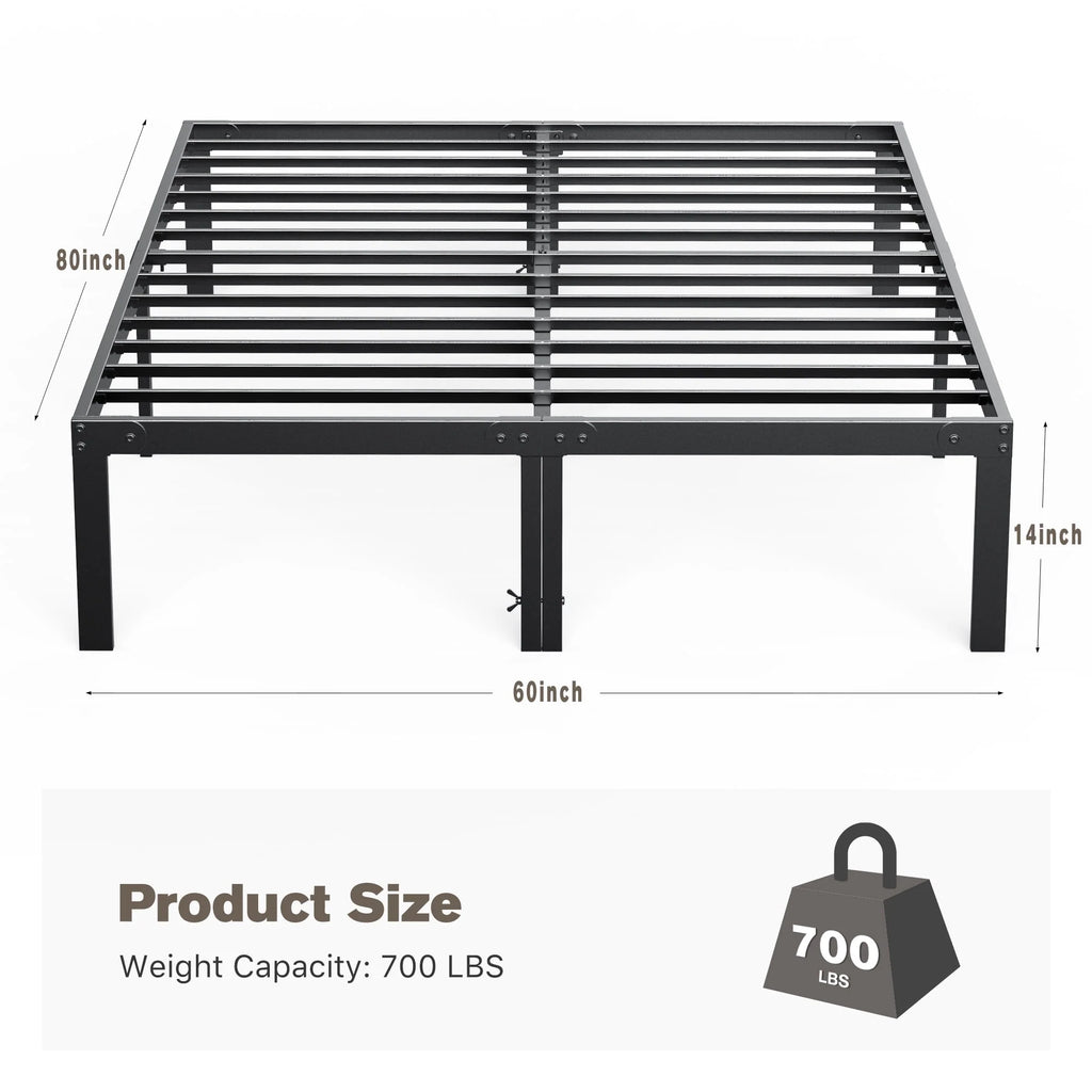 Full Size Heavy Duty Platform Bed Frame with Underbed Storage S3078