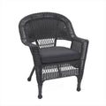 Black Wicker Chair with Cushion E145543