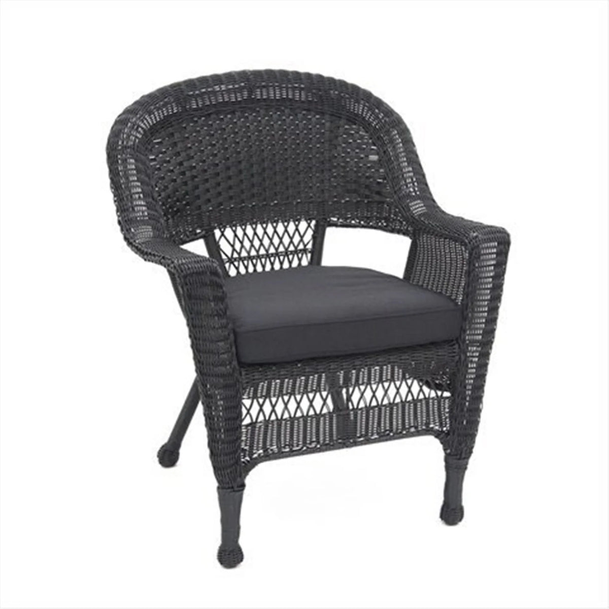 Black Wicker Chair with Cushion E145543