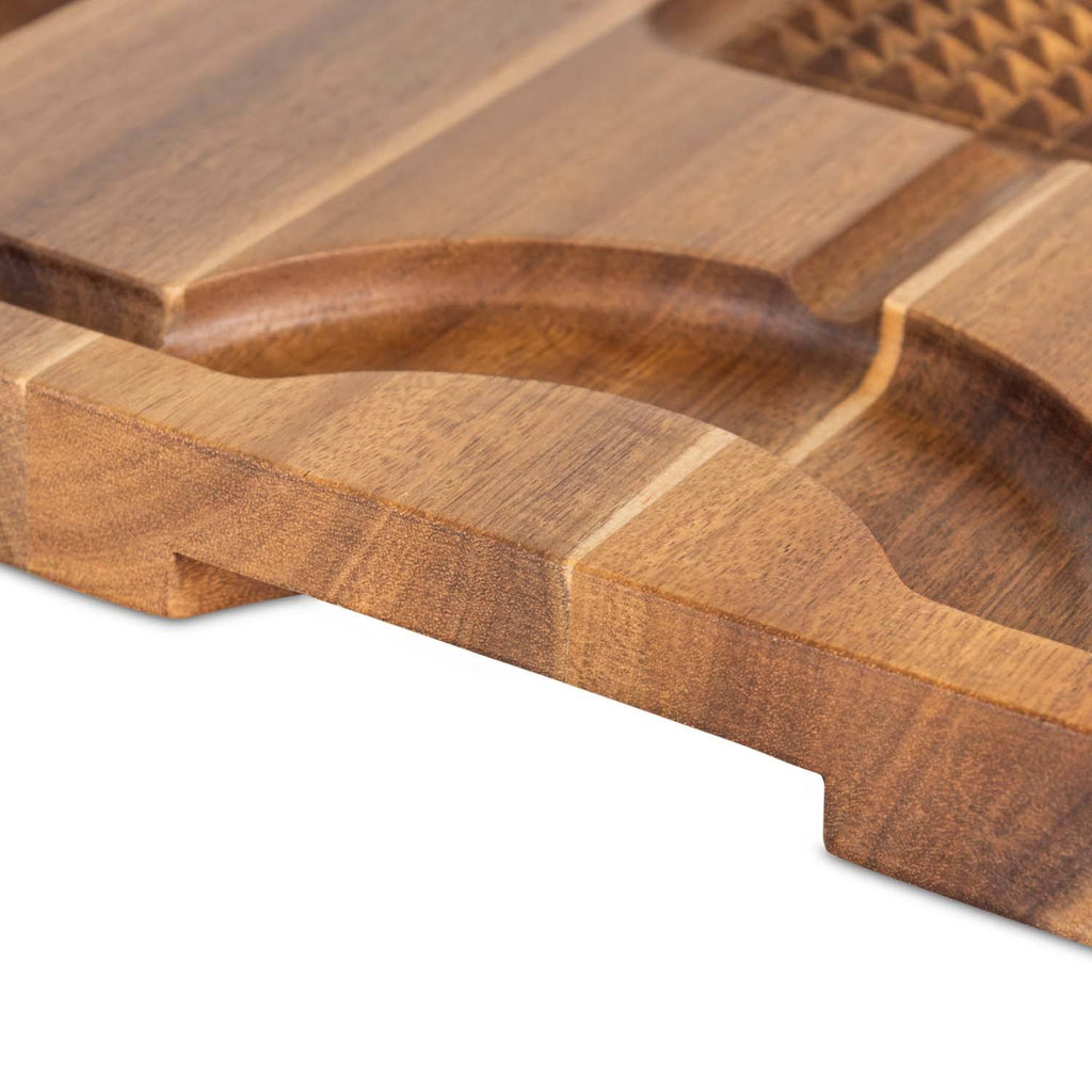 Acacia Carving Board with 3-Piece Carving Set U341834