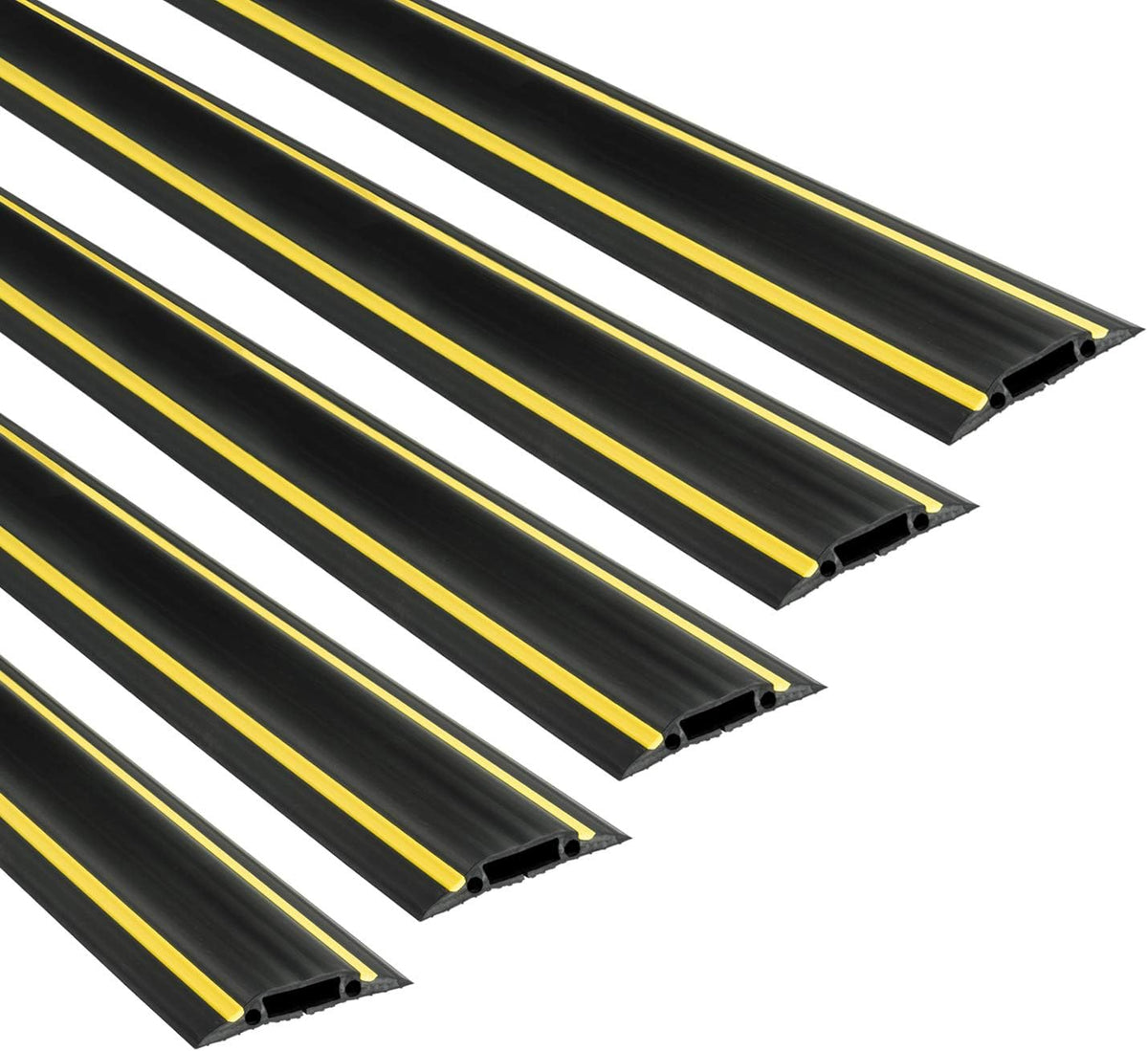 6FT Floor Cord Cover Cable Protector 5 Pack Black Yellow K52409