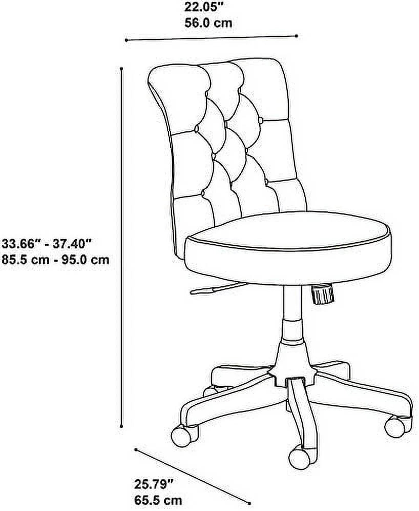 Light Gray Fabric Mid Back Tufted Office Chair Y1161