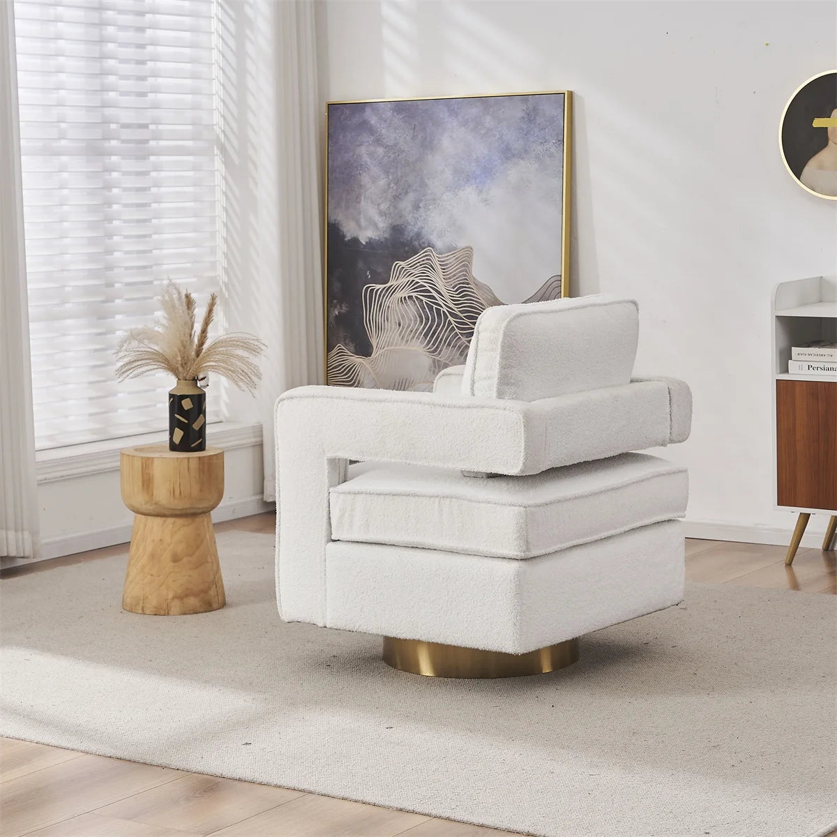 Modern Swivel Accent Barrel Chair G27285