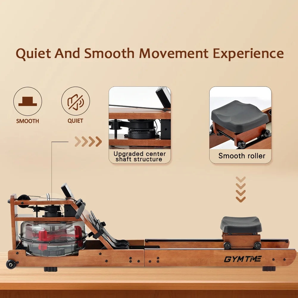 Solid Wood Water Rowing Machine with LCD Monitor A8783