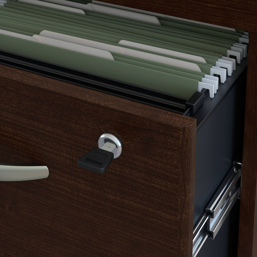 Mocha Cherry Office Desk with Pedestal K8562