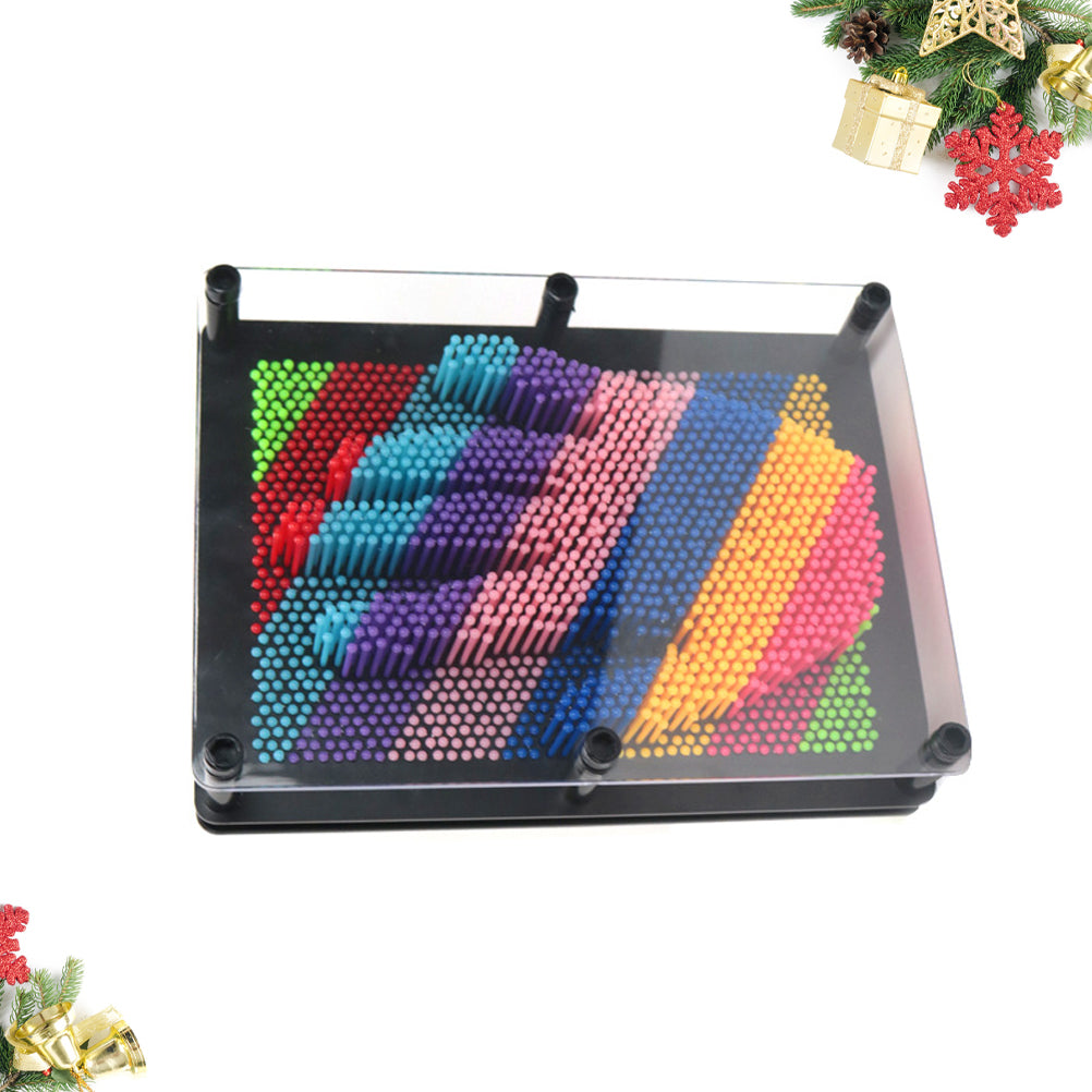 Plastic 3D Pin Art Educational Toys Square Handprint E8313