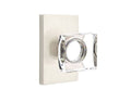 Modern Square Crystal Knob with Rectangular Rose, Satin Nickel F5833