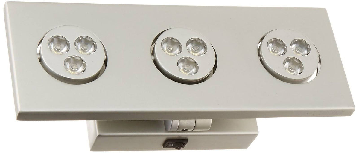 Three Light LED Wall Lamp Silver M349