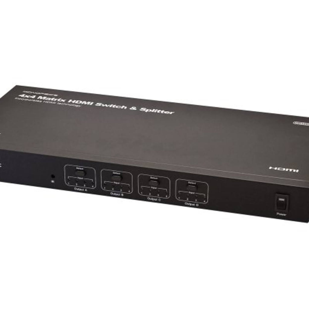 4x4 Matrix HDMI Switch/Splitter Over Cat5e/6 Cable w/Remote T308874