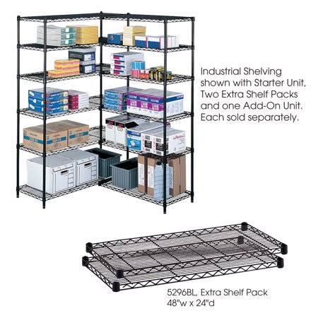 Wire Shelving Extra Shelf Pack, 48 x 24 in, Black N4297
