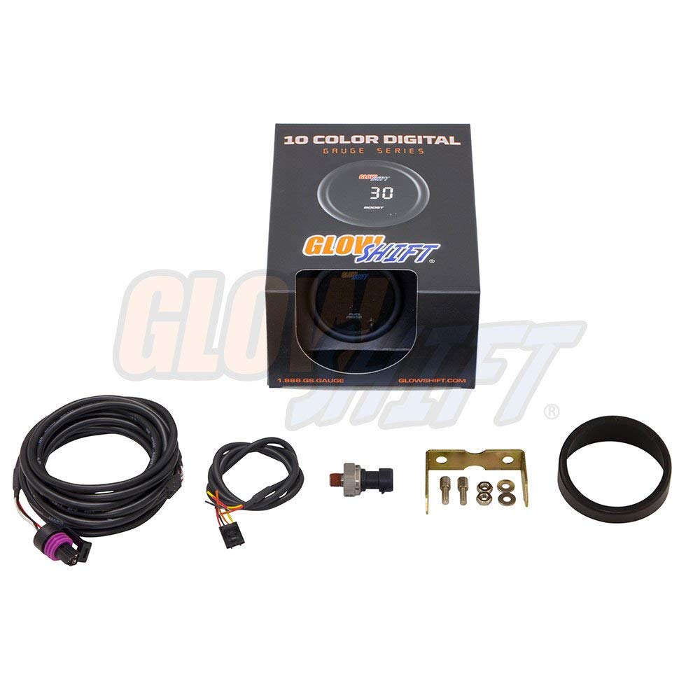 10 Color Digital 100 PSI Fuel Pressure Gauge Kit with Electronic Sensor A6142