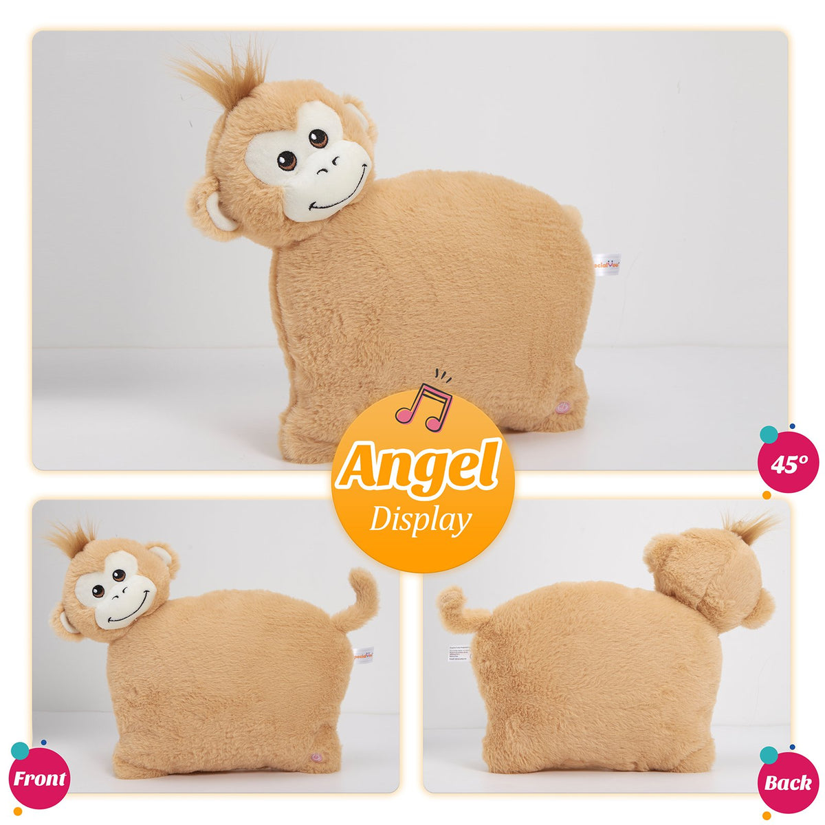 12'' Musical LED Monkey Stuffed Animal Plush Toy J778