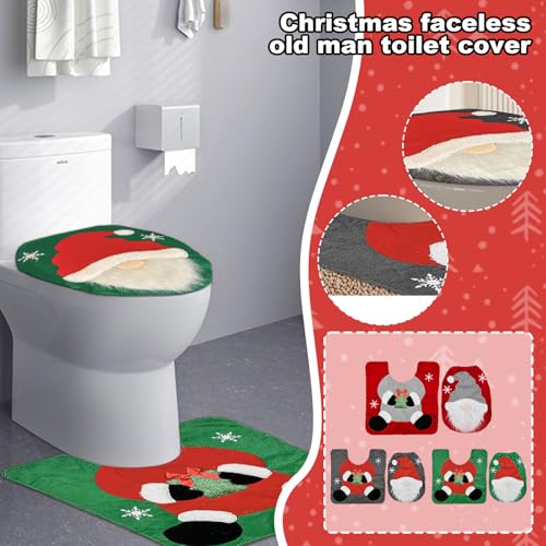 Christmas Toilet Seat Cover and Rug Set 2PCS Non-Slip N512