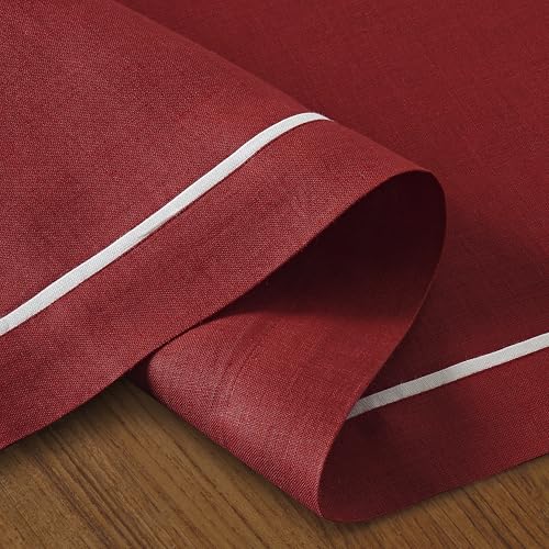 Red 14 x 120 Inch 100% Pure Linen Table Runner P42404
